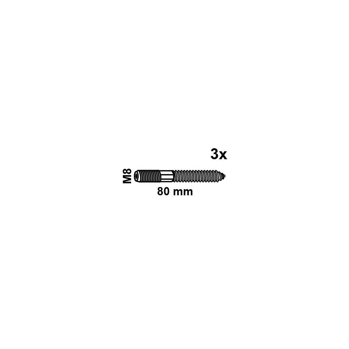 97333780 vis à double filetage, M8 x 80 mm (3x) vue 2