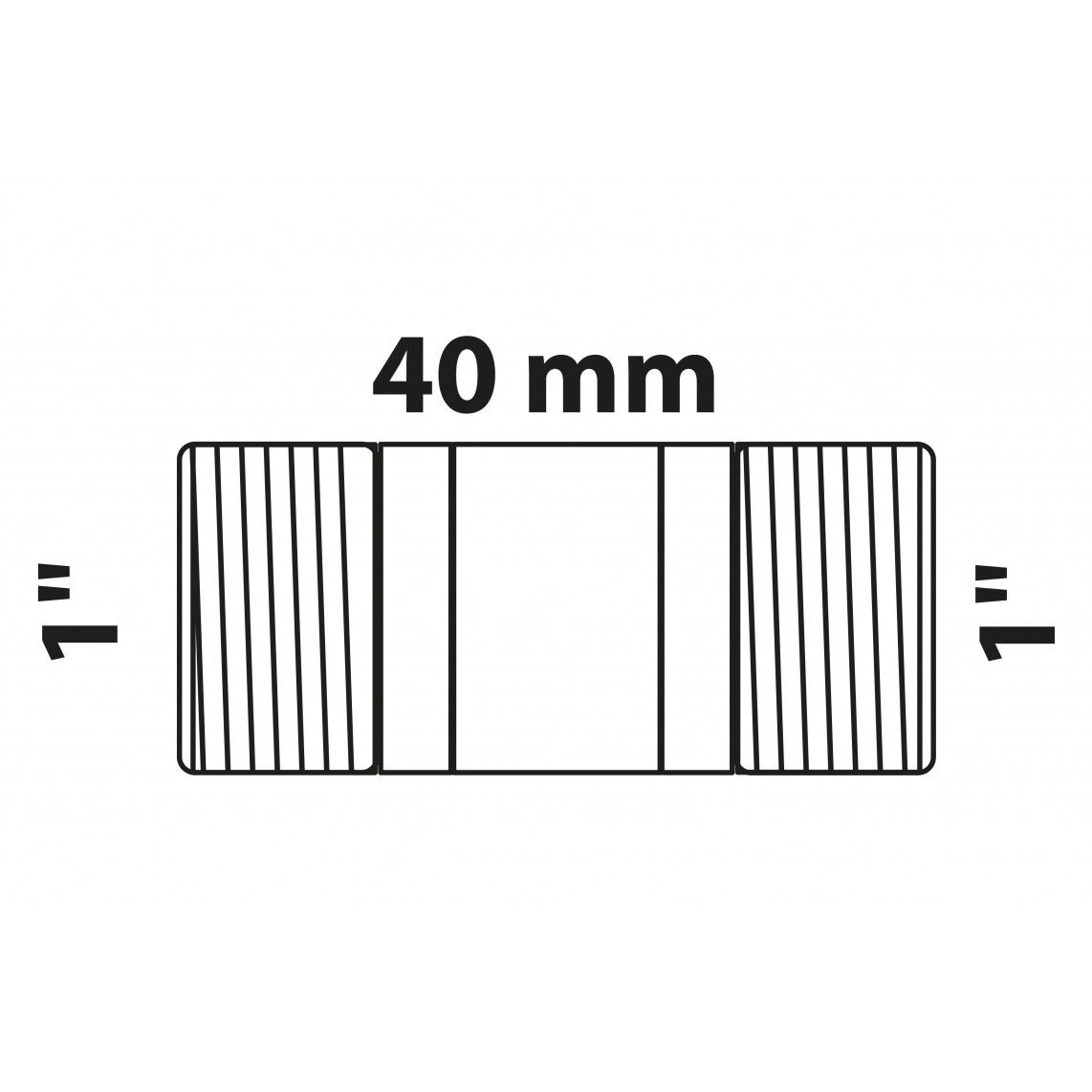 988963013 BR dubbele buisnippel, blanco, 1" x 40 mm, (3530) vue 2