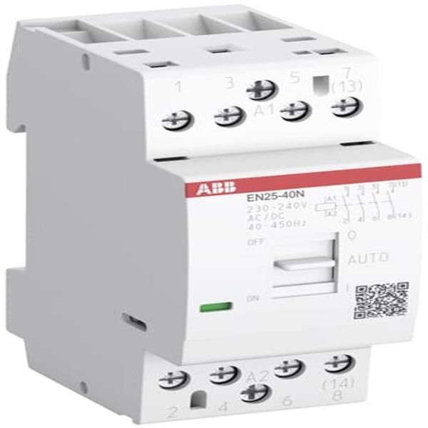 Contacteur modulaire 25A 3 NO contacts tension circuit de commande: 230Vac jour / nuit