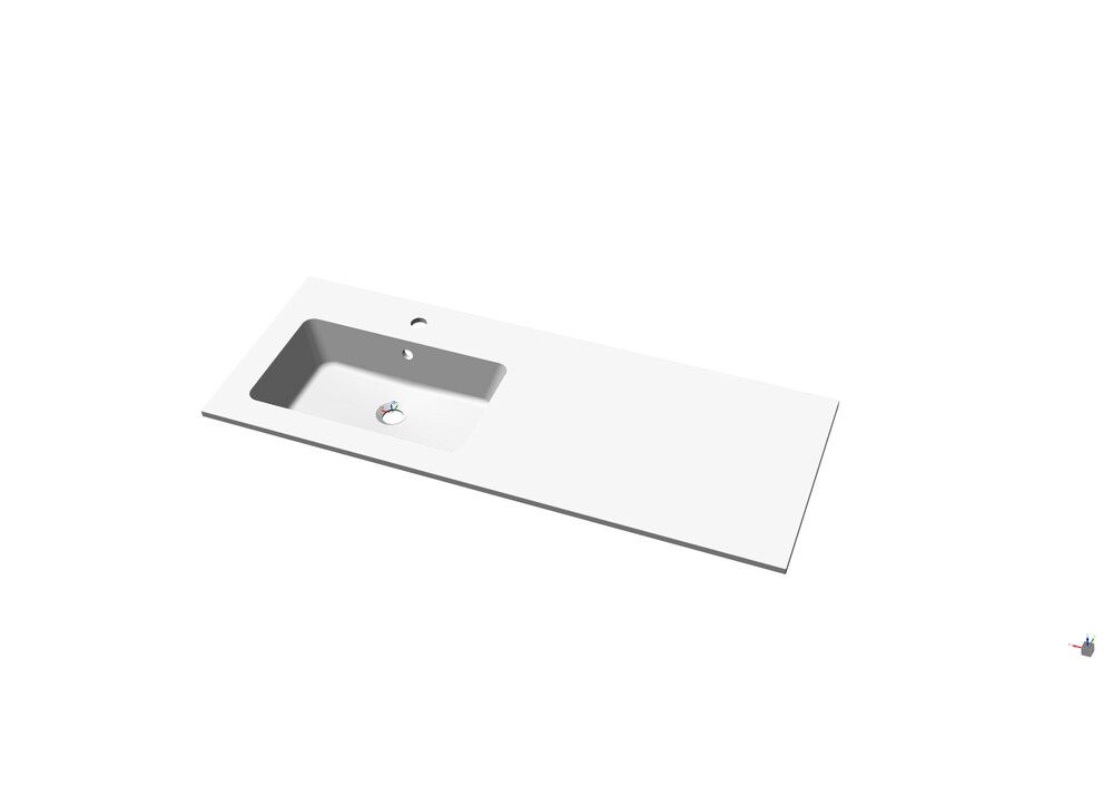 Intro Cor Tablette Avec 1LAVABO Intégré Gauche 1205×460×140MM Blanc