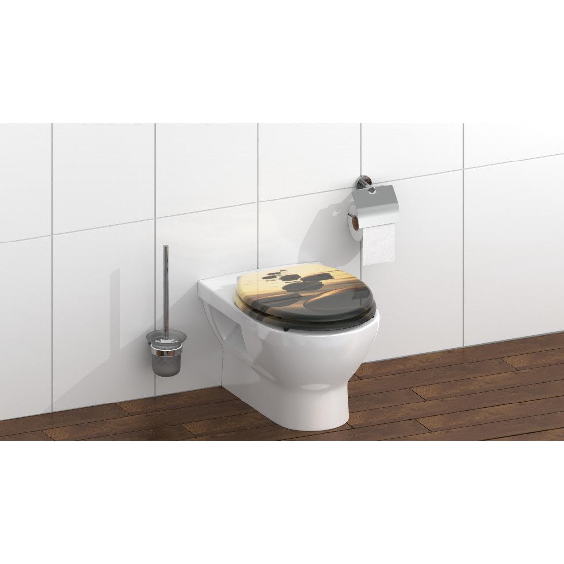 80127 MDF Toilet seat SEA STONE, with soft close vue 8