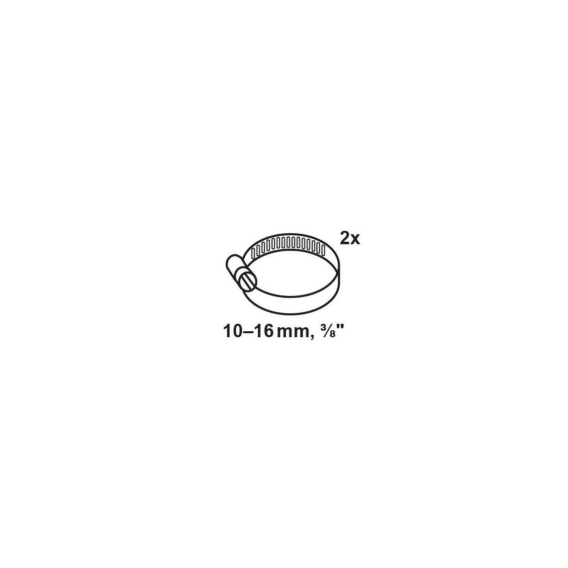 987390117 slangklem 9 mm Bandbreedte, gegalvaniseerd, 10 - 16 mm, voor 3/8" (2x) vue 2