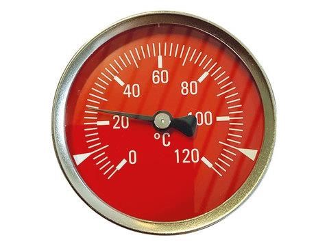 Thermomètre rouge 0 - 120°C diamètre 80mm