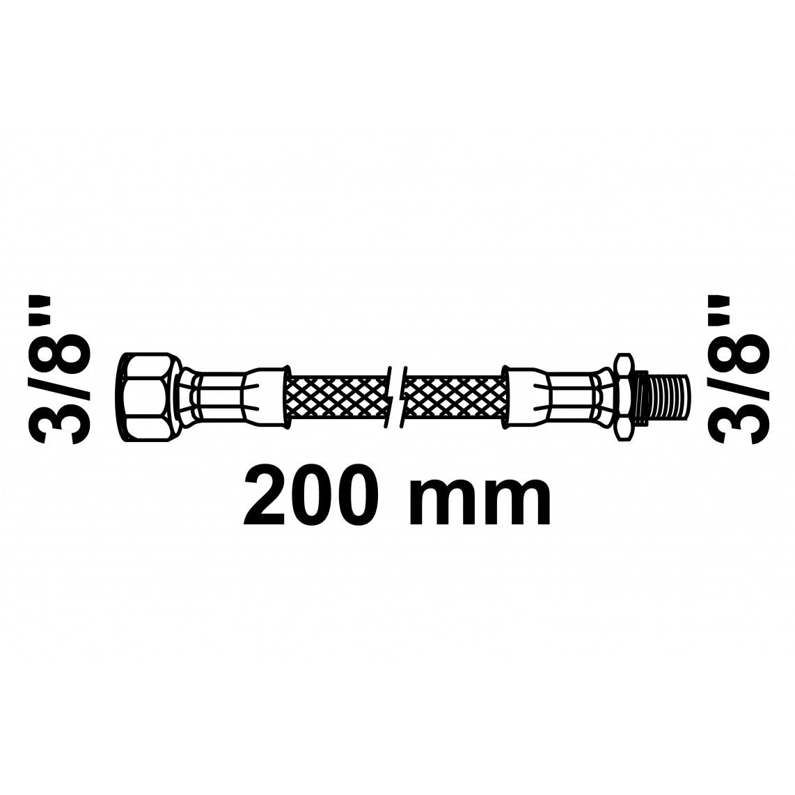 98628308 Flexaansluitslang 200 mm, 3/8"BI x 3/8"BU vue 2
