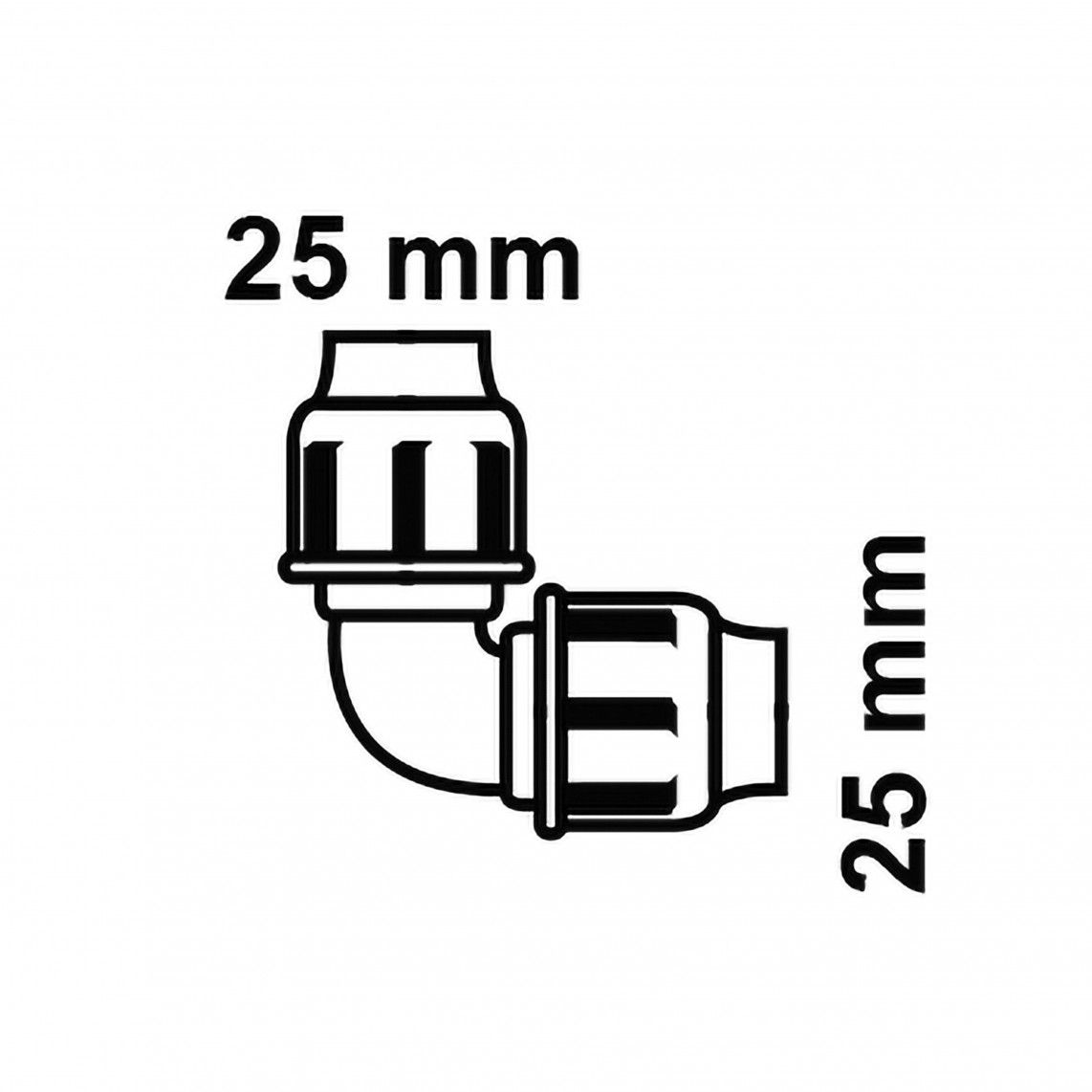 984845217 Connection angle 90°, PP, 25 mm, clamp fitting for HDPE pipe, DVGW certified vue 4