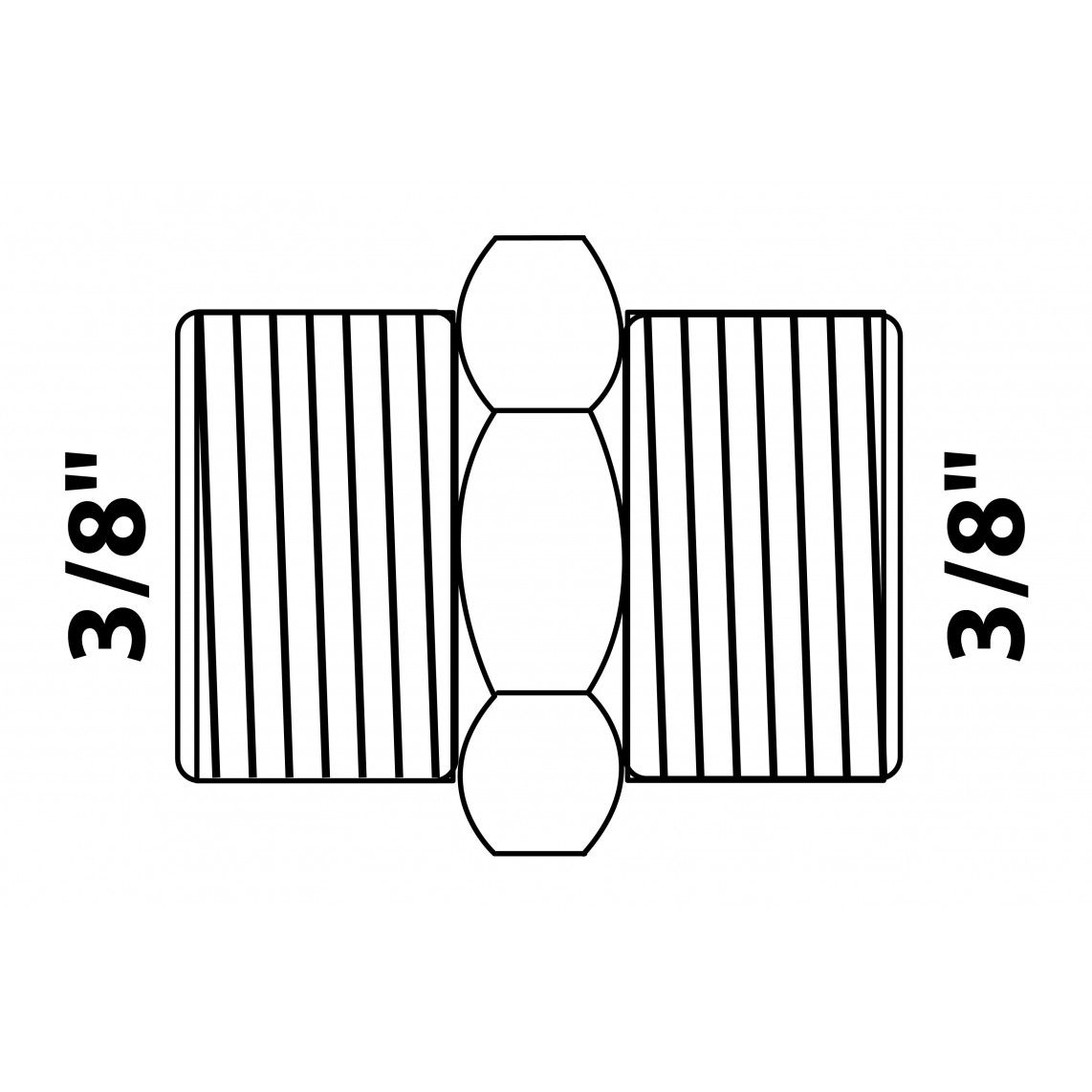 989341355 Hexagon double nipple, brass, 3/8" male vue 2
