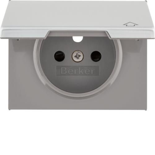 Sets de finition pour prise de courant à clapet Berker K.5 Alu