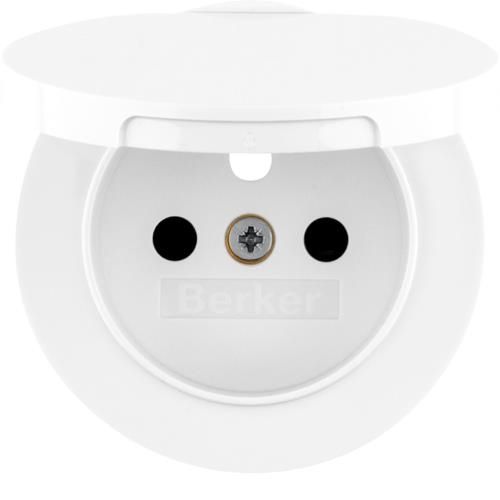 Sets de finition pour prise de courant à clapet Berker R.1 / R.3 Blanc polaire, brillant