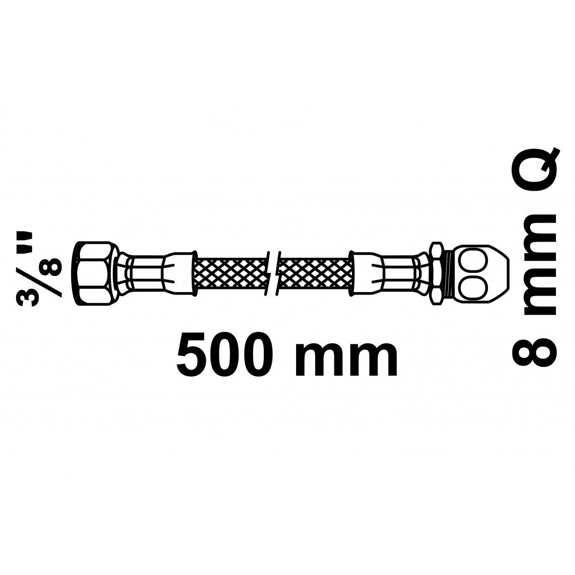 98627815 Flexaansluitslang 500 mm, 3/8"BI x 8 mmQ vue 2