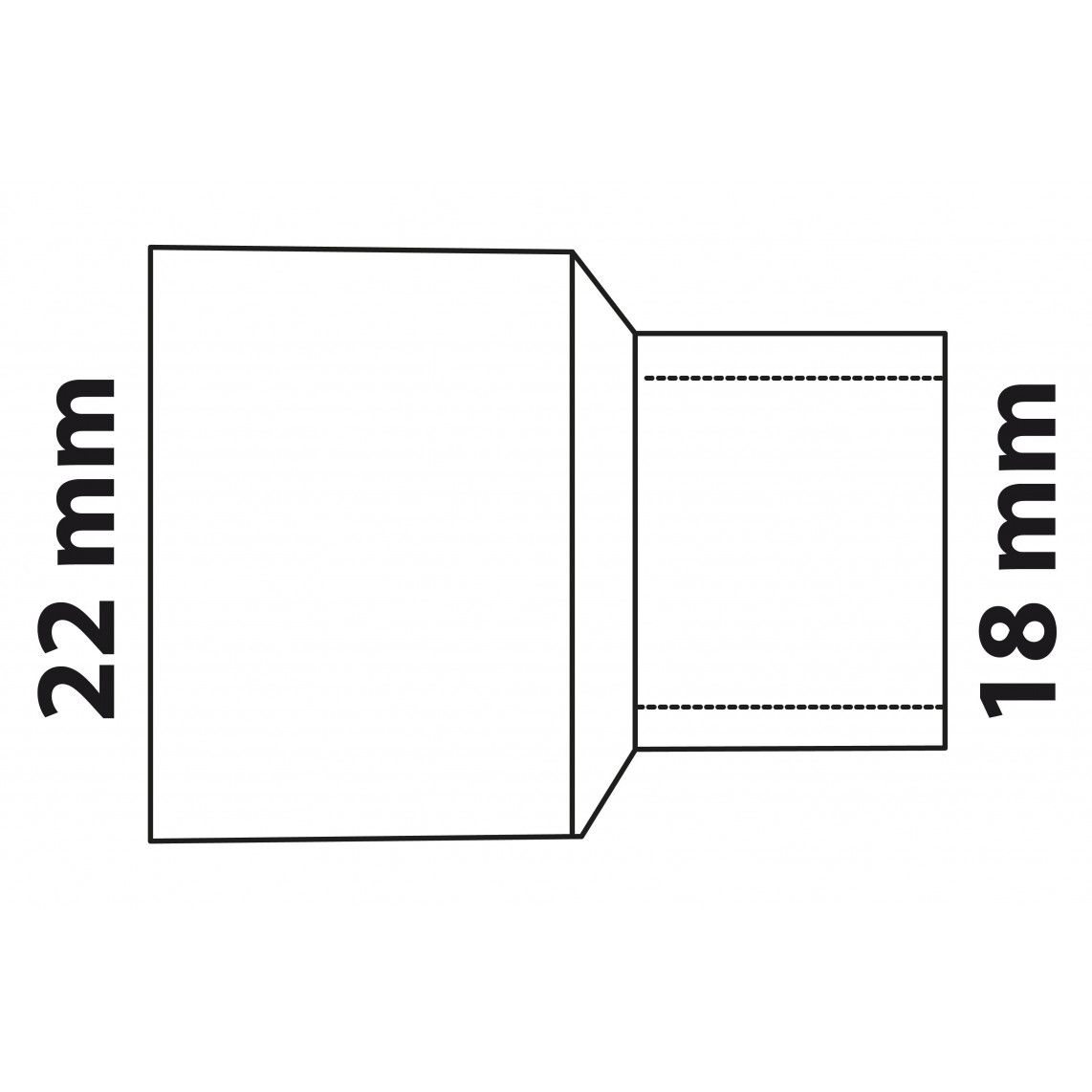 989076017 CU verloopnippel, blanco, 22 mmA x 18 mm, 1 mof, (5243) vue 3
