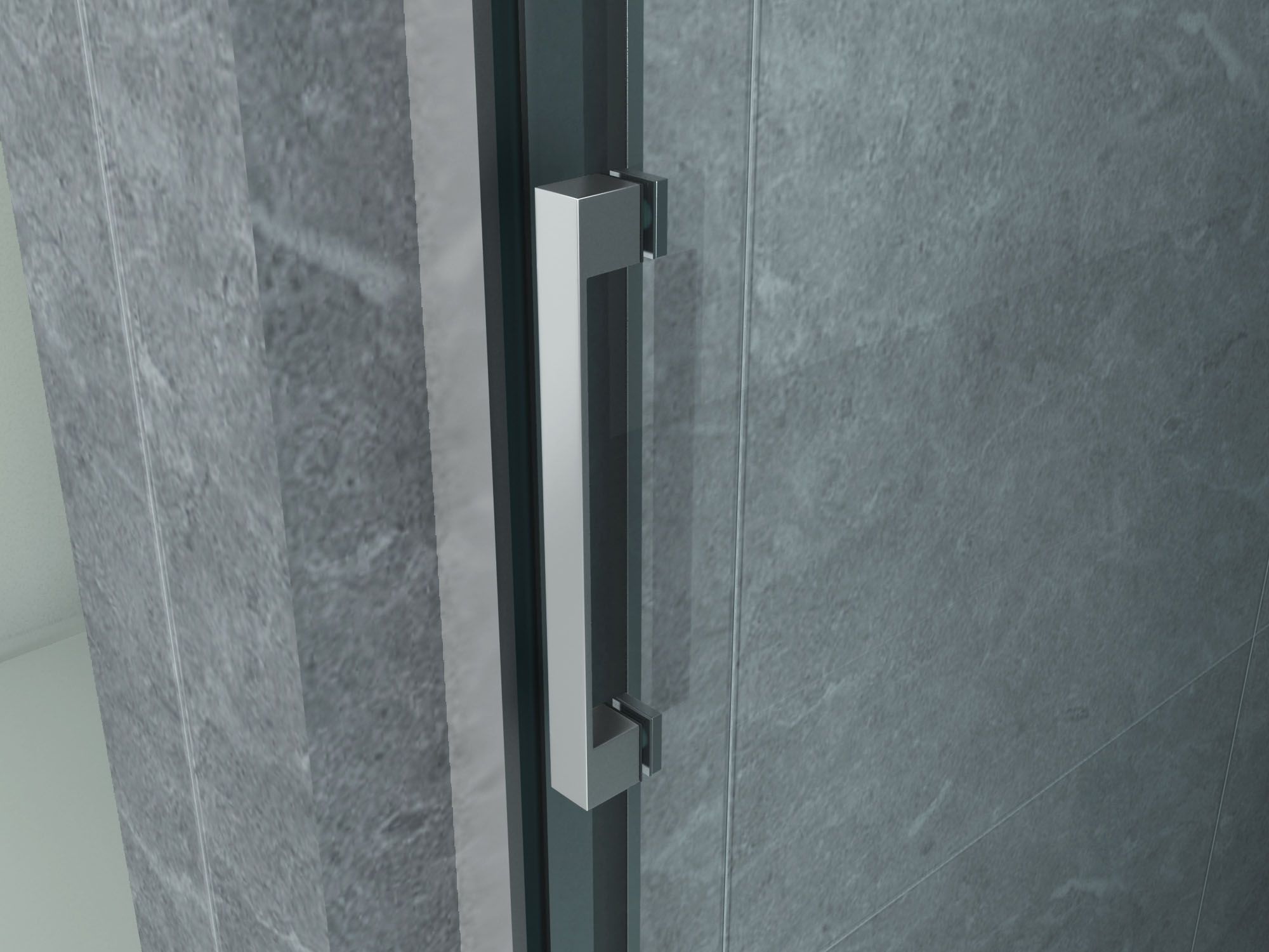 ALONI PORTE COULISSANTE POUR NICHE – 3 PARTIES - 800X2000MM - CHROME-VERRE CLAIR vue 4