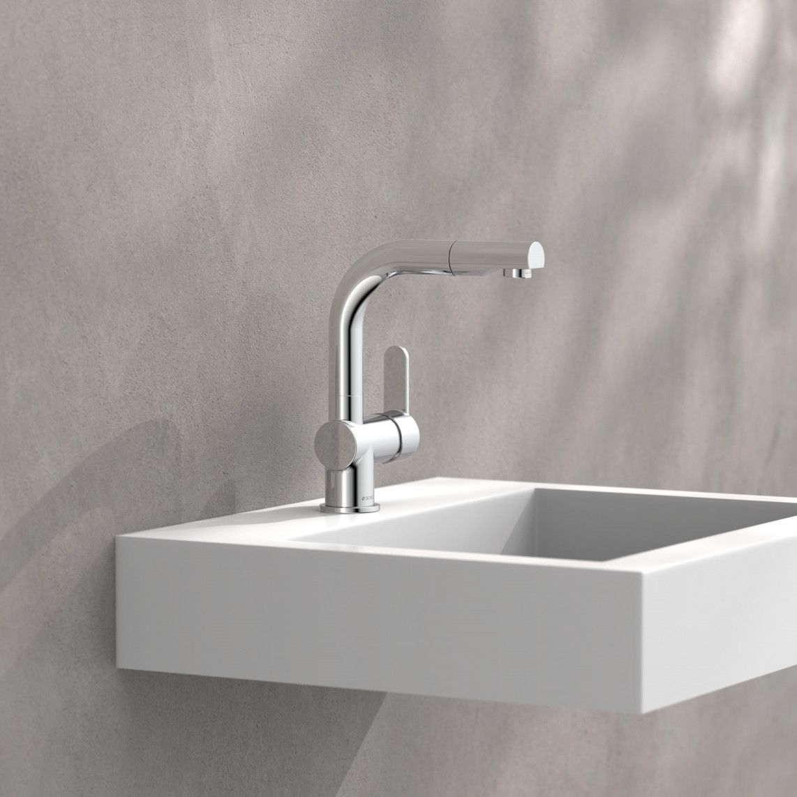 79710 LONDON Wastafelkraan, chroom, met uittrekbare haardouche vue 11