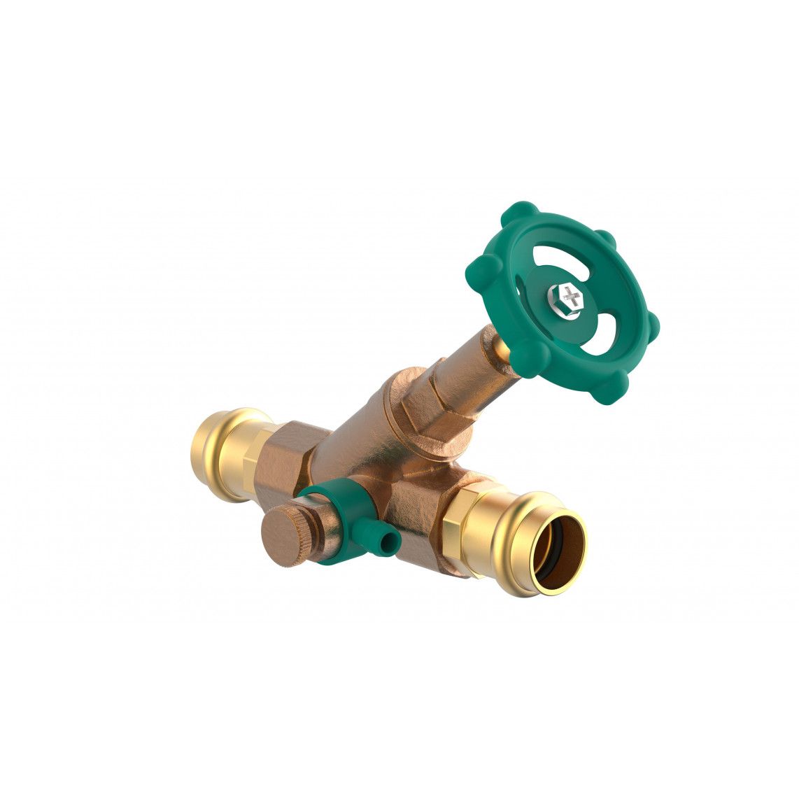 988619355 Y-type-valve, 22 mm, with drainage, (V-press) vue 3