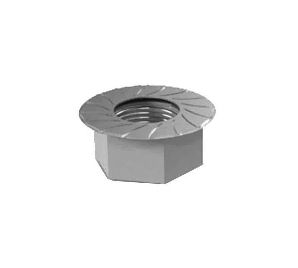 Ecrou à bride hexagonale avec denture M10 - Din 6923