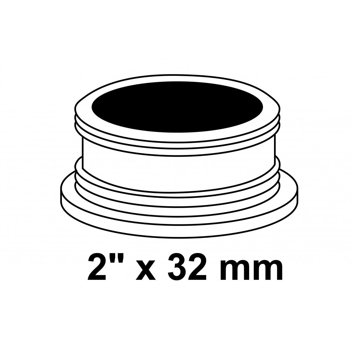 98027978 Threaded nipple, 2" x 32 mm, for trap outlet vue 2