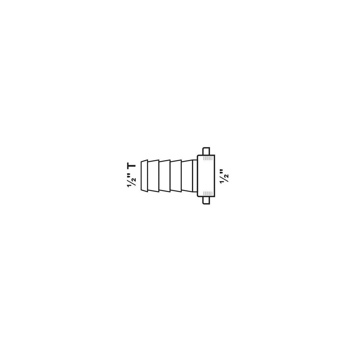 989557148 MS Slangschroefverbinding, chroom, 1/2"M x 1/2"T vue 2