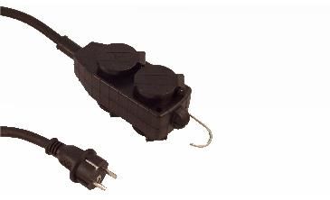Multiprise 4 prises 3 x 2.5mm² - 3m - IP44 - Noir