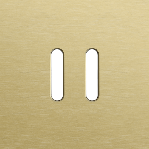 Plaque de recouvrement simple, pour des fonctions de commutation double, couleur Niko Rocker alu gold brushed