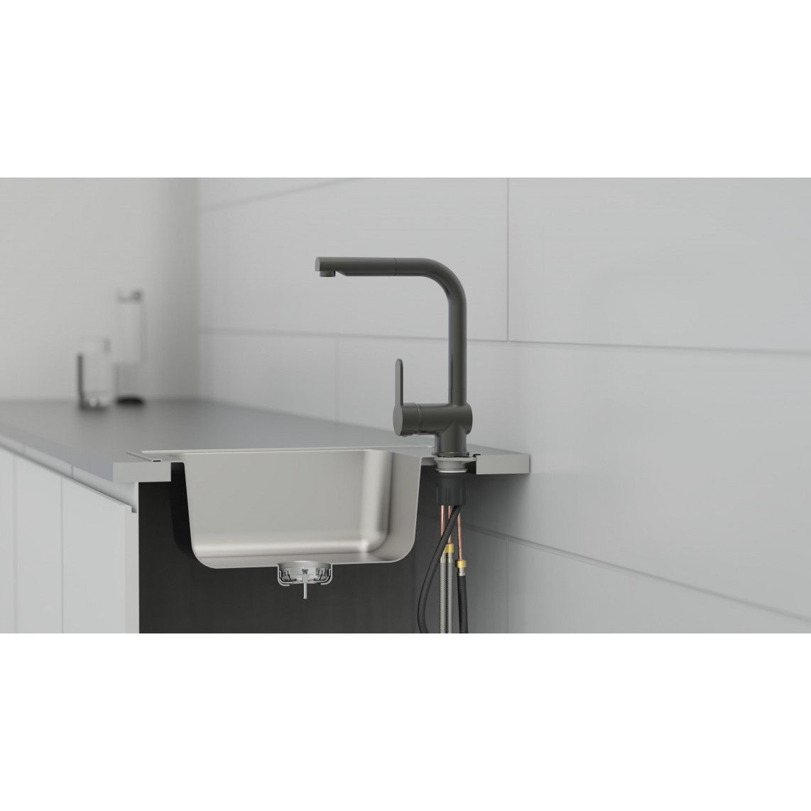 79720 LONDON Sink mixer, graphite matt, with pull-out spout vue 7