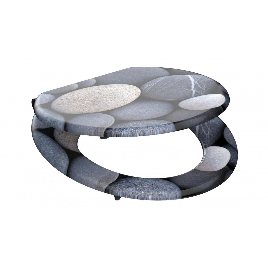 80130 MDF WC-zitting GREY STONES, met valrem vue 3