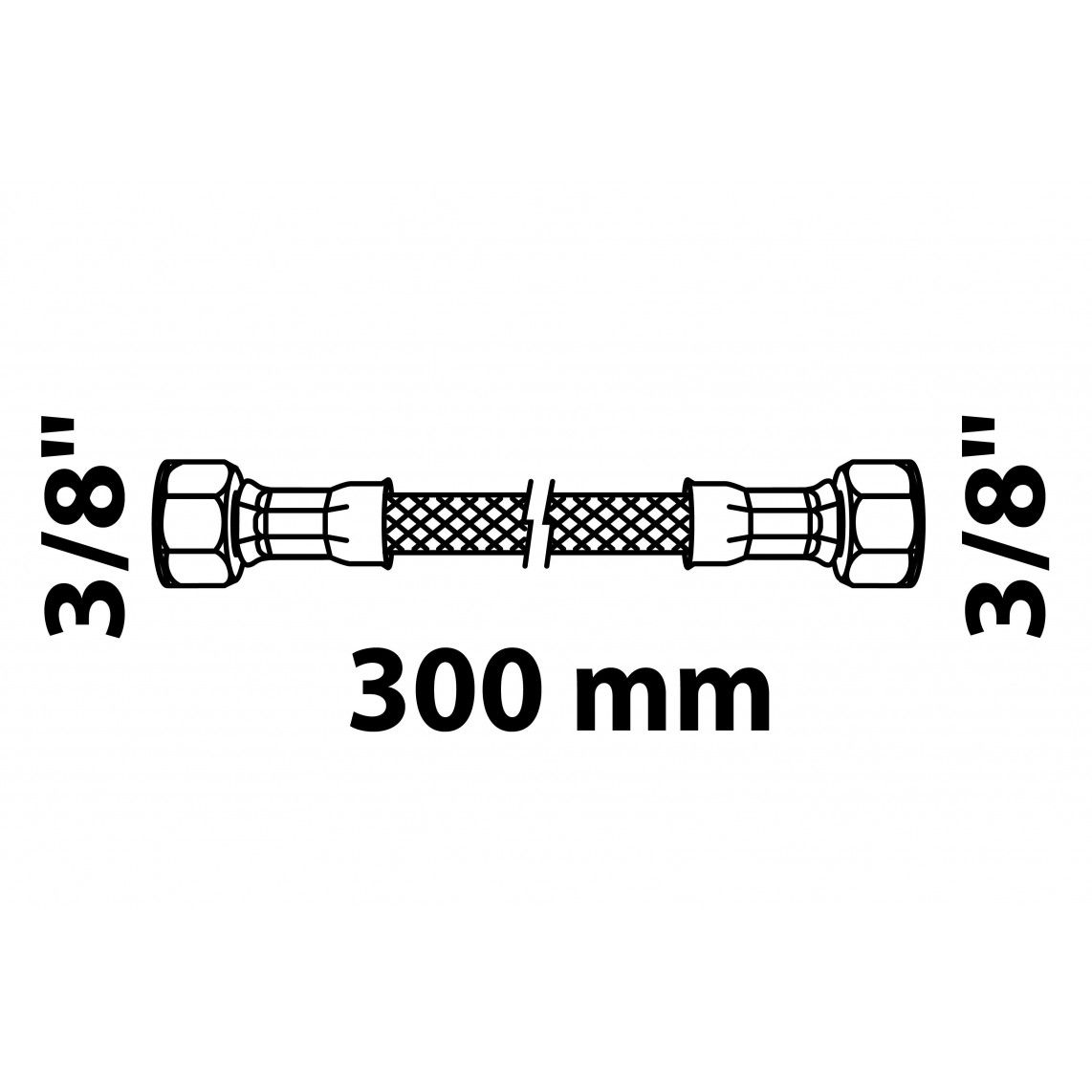 98627628 Flexible connection hose 300 mm, 3/8" female x 3/8" female vue 2