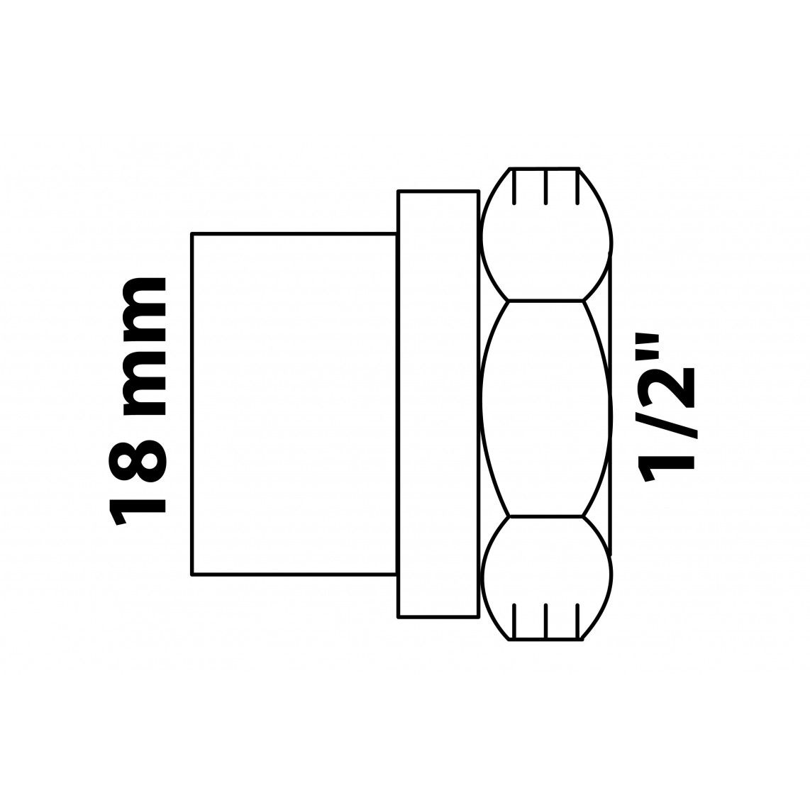989103055 Transition socket, red brass, 18 mm x 1/2" female, 1 socket vue 2