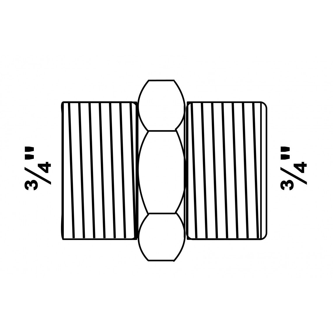 989782055 GI dubbele nippel, gegalvaniseerd, 3/4"BU, (280) vue 2