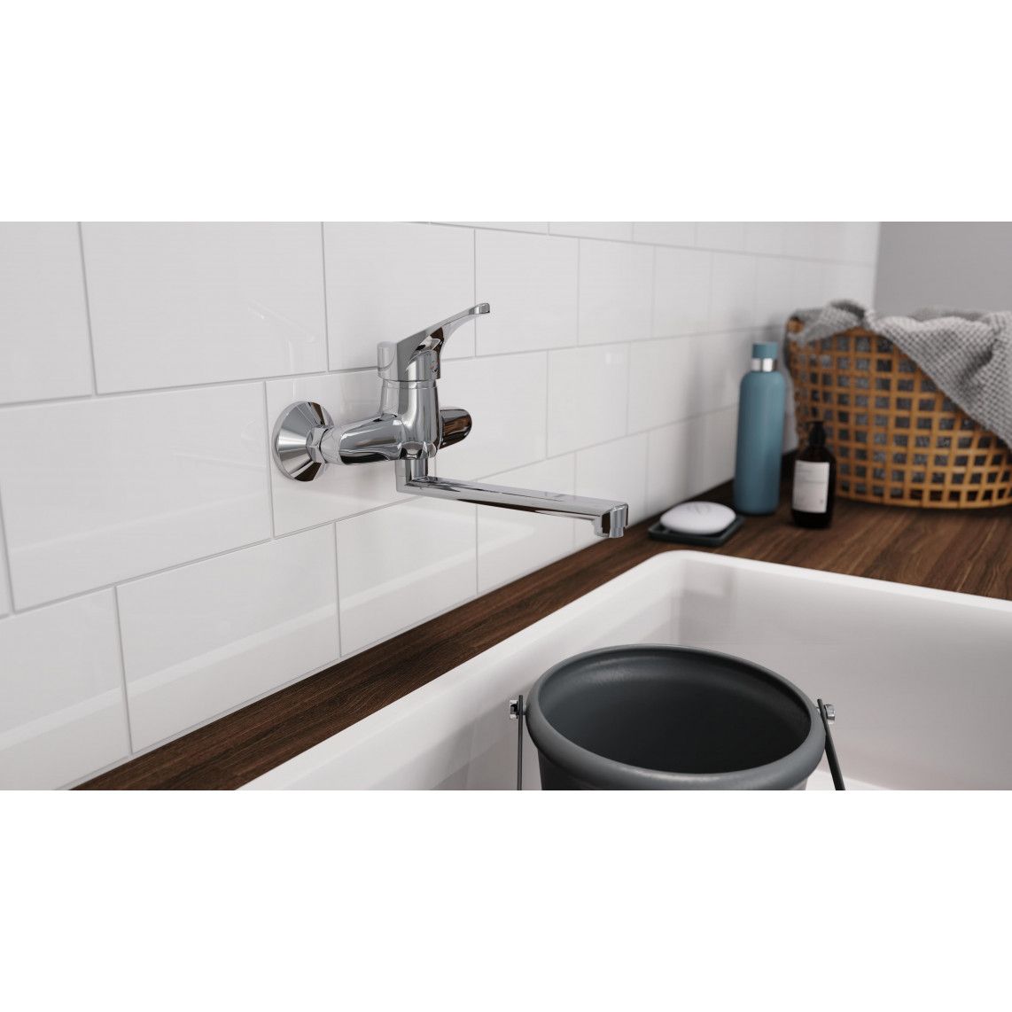 22600 ATTICA Keukenkraan voor wandmontage, chroom vue 3