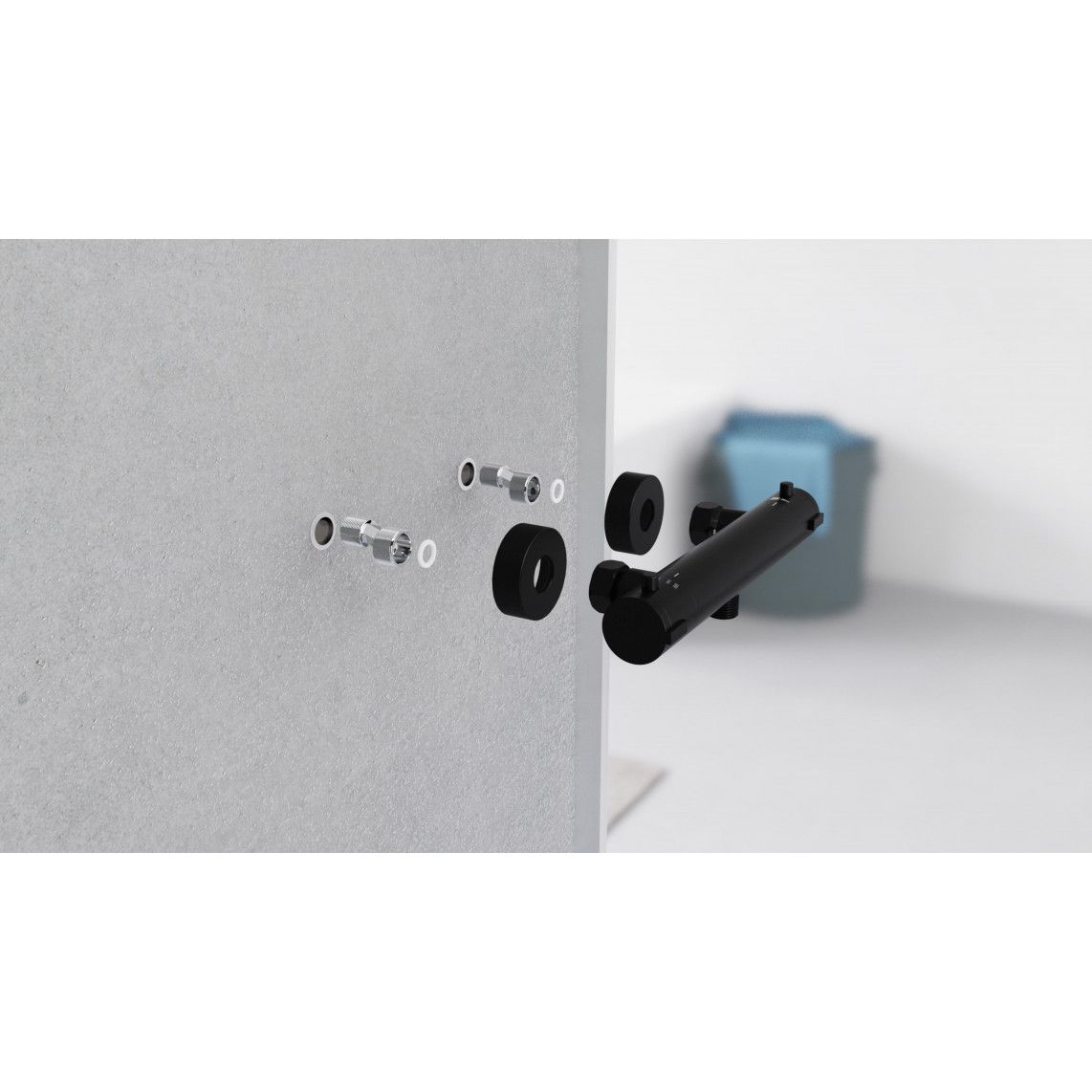 52466 LONDON Thermostatic shower mixer, black matt vue 11