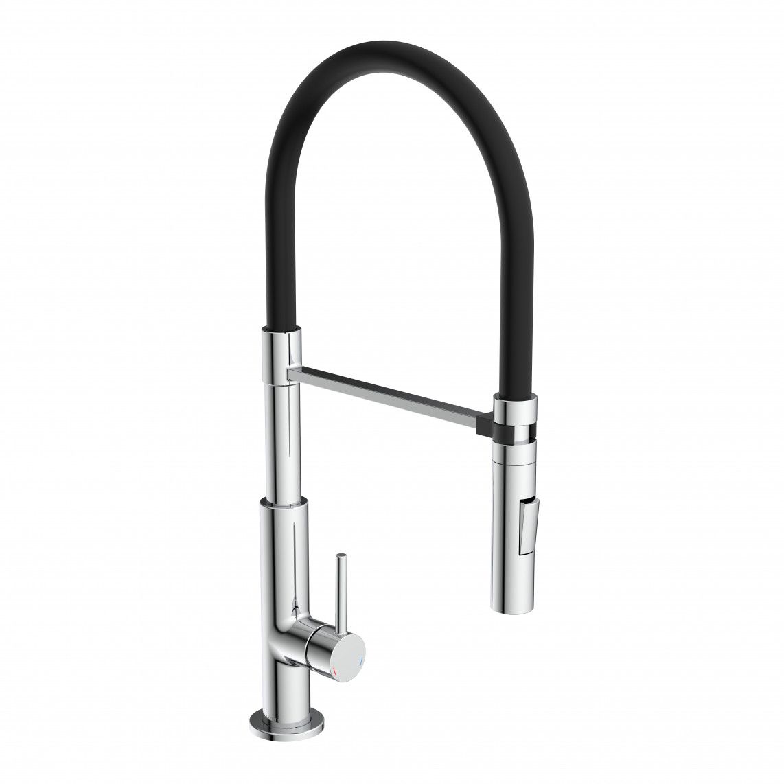 79180 STILO Sink mixer, chrome/black, chrome/red, with soft-touch hose vue 2