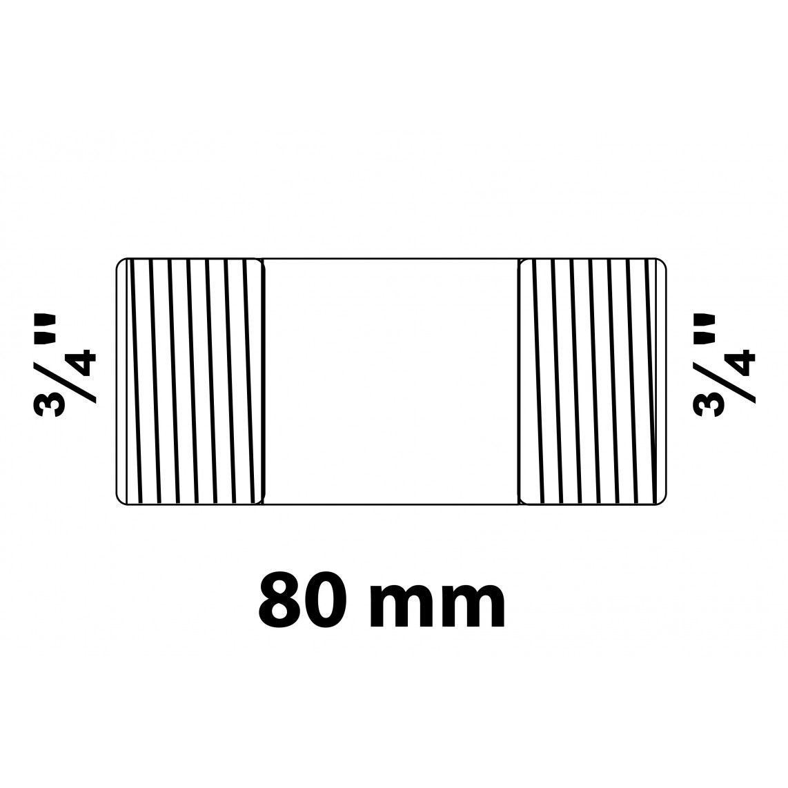 989823255 Barrel nipple, malleable galvanized, 3/4" x 80 mm vue 2
