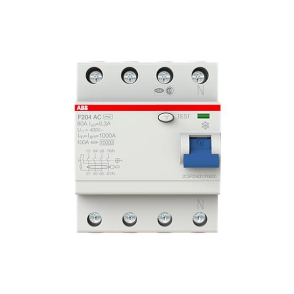 Interrupteur différentiel F200 4 pôles, 80A,300mA