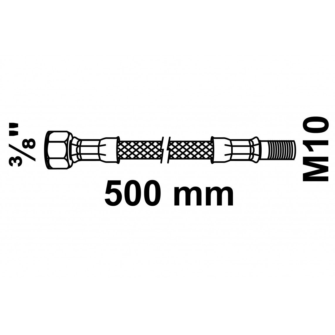 98628325 Flexaansluitslang 500 mm, 3/8"BI x M10AG vue 2