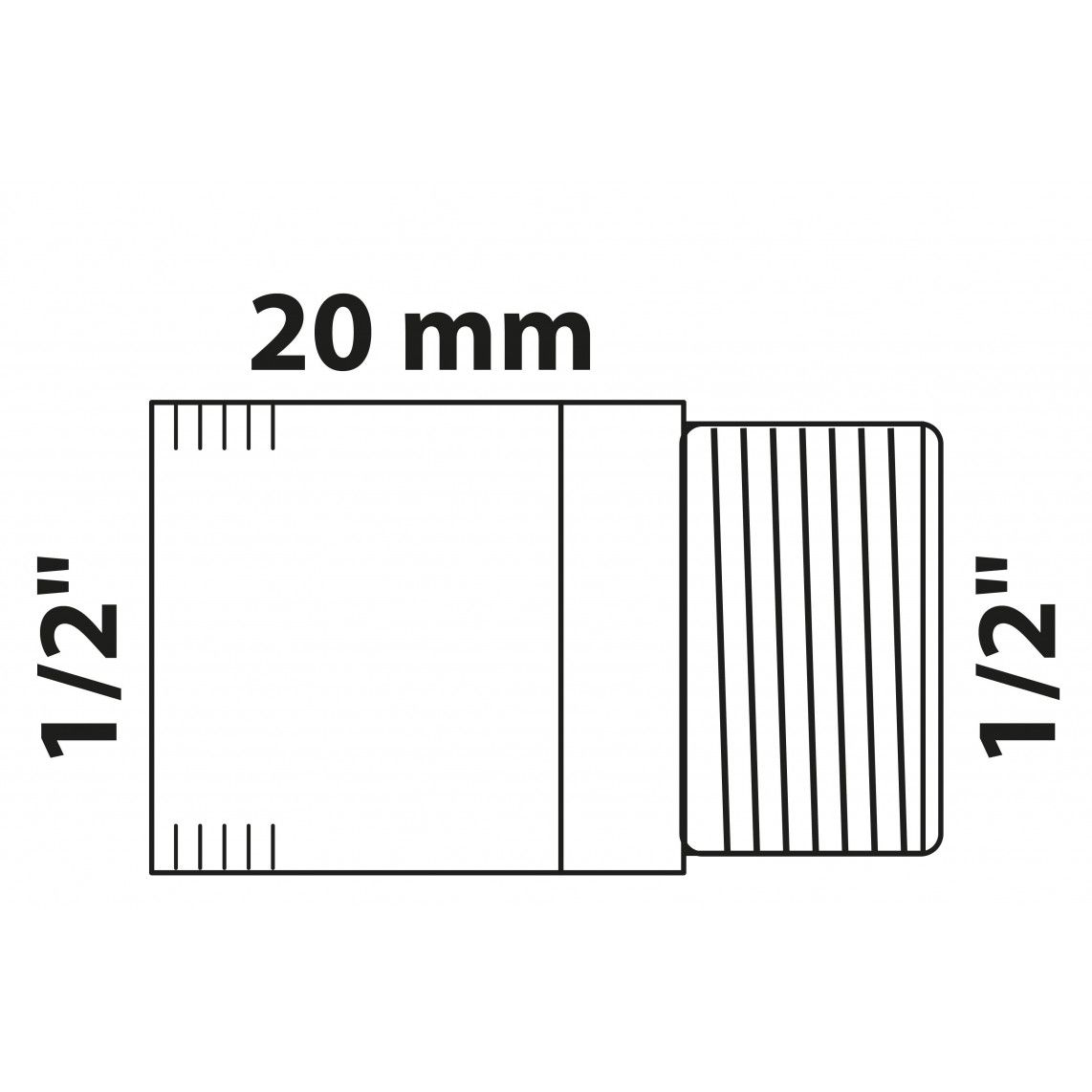 988942413 BR kraan verlengstuk, blanco, 1/2" x 20 mm, (3525) vue 2