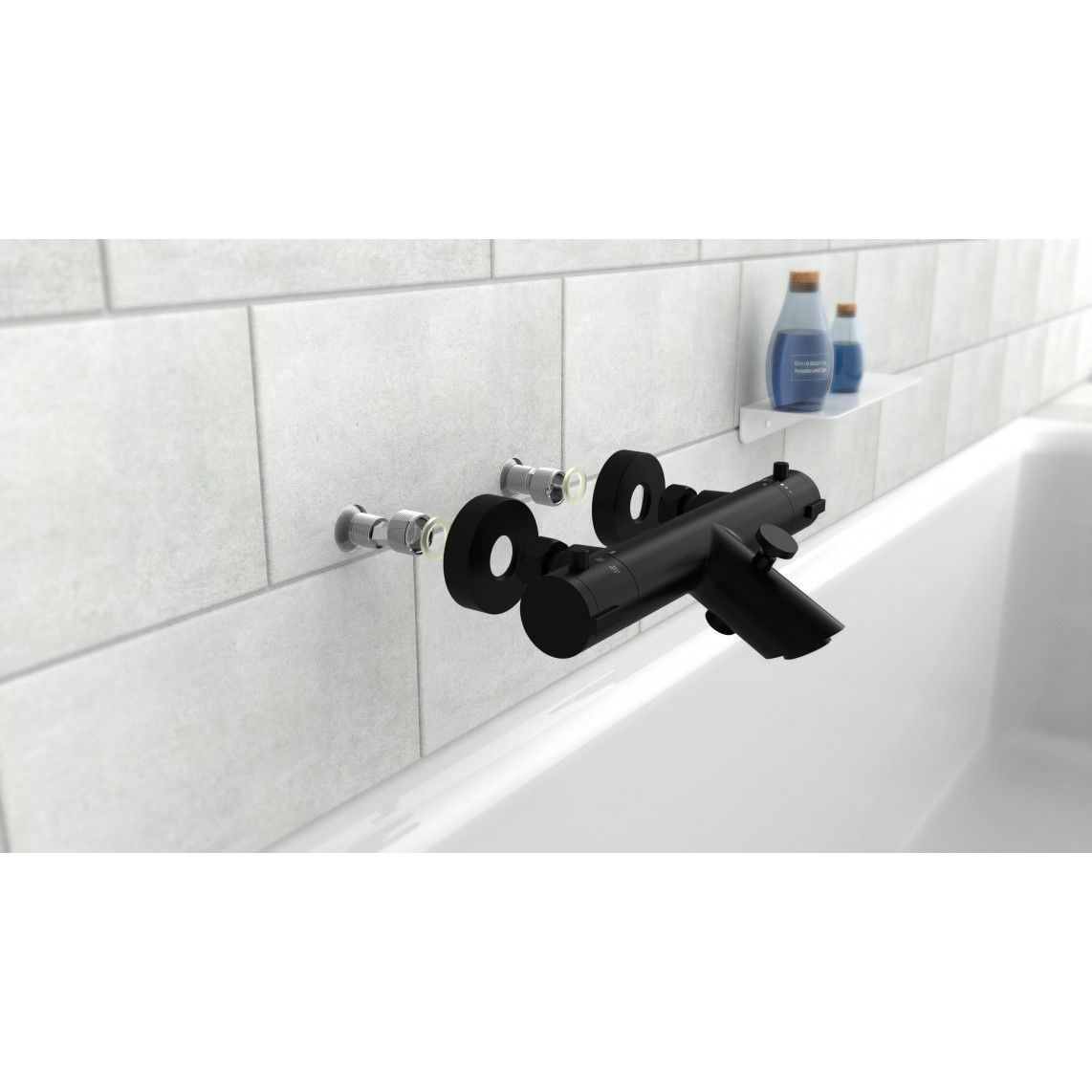 52476 LONDON Thermostatische badkraan, mat zwart vue 11