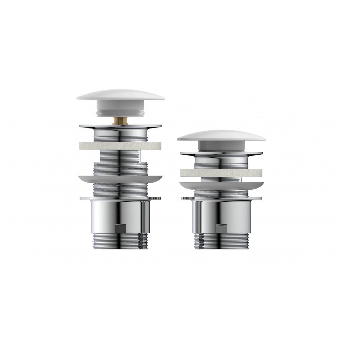 98807410 Design-drain valve, cap, white, 1 1/4" x 65 mm, with overflow vue 7