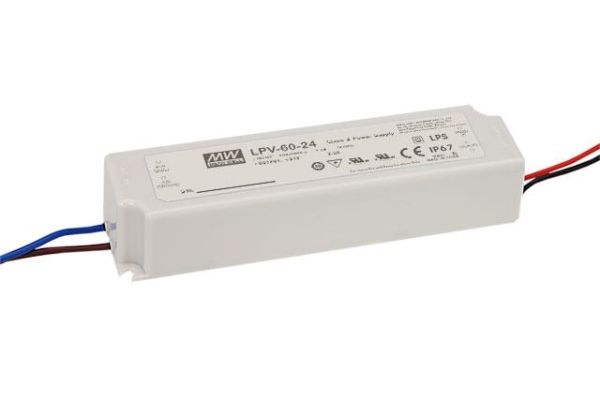 Alimentation Led 24Vdc - 60W 2.5A IP67 162.5 x 42.5 x 32mm