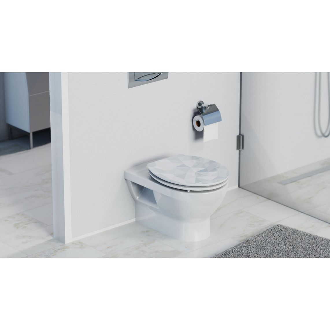 80545 MDF HG Toilet seat DIAMOND, with soft close vue 10