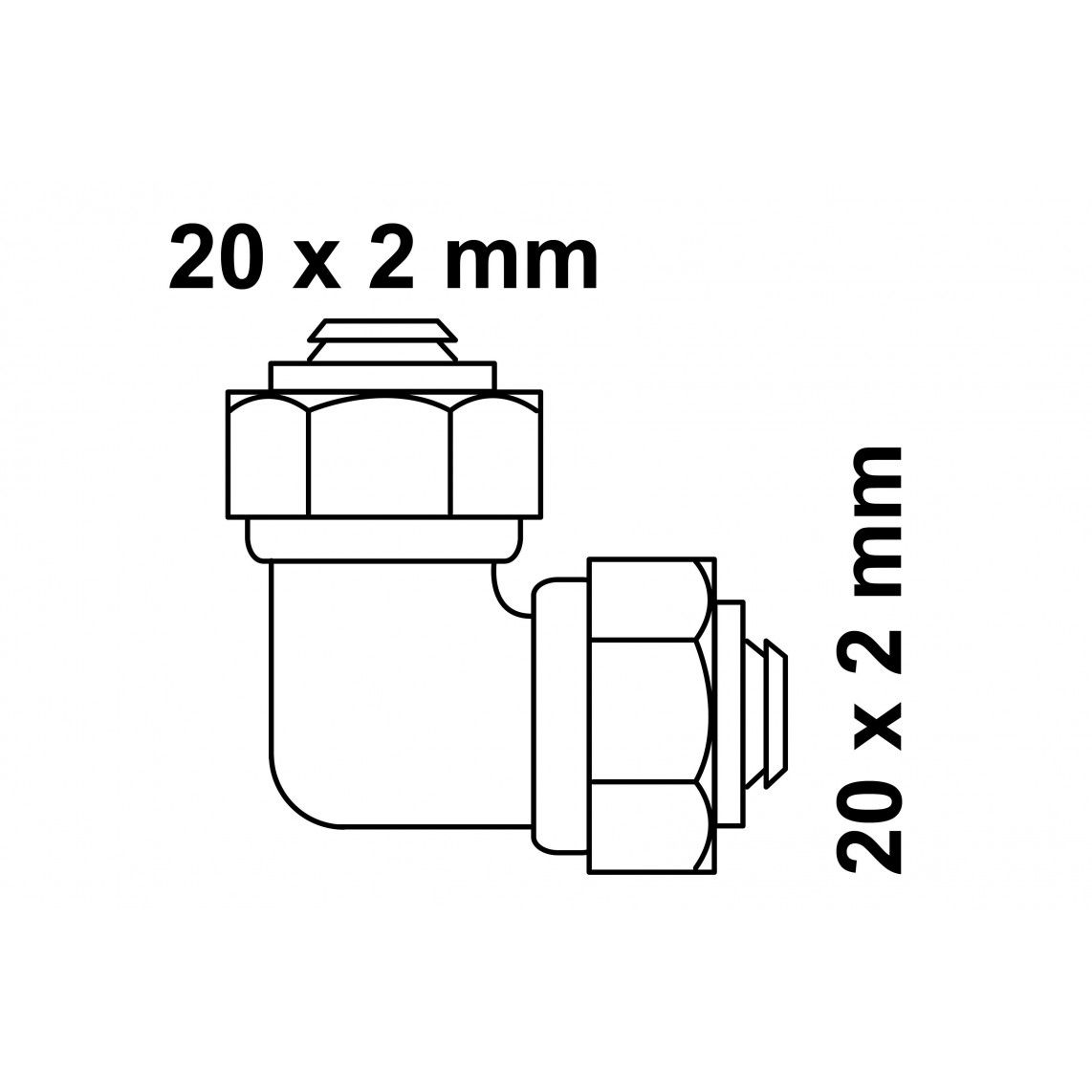 988906255 Connection angle 90°, brass, 20 mm, clamp fitting for multilayer pipe vue 4