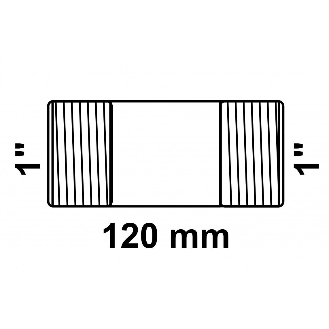 989825455 GI dubbele buisnippel, gegalvaniseerd, 1" x 120 mm, (23) vue 2