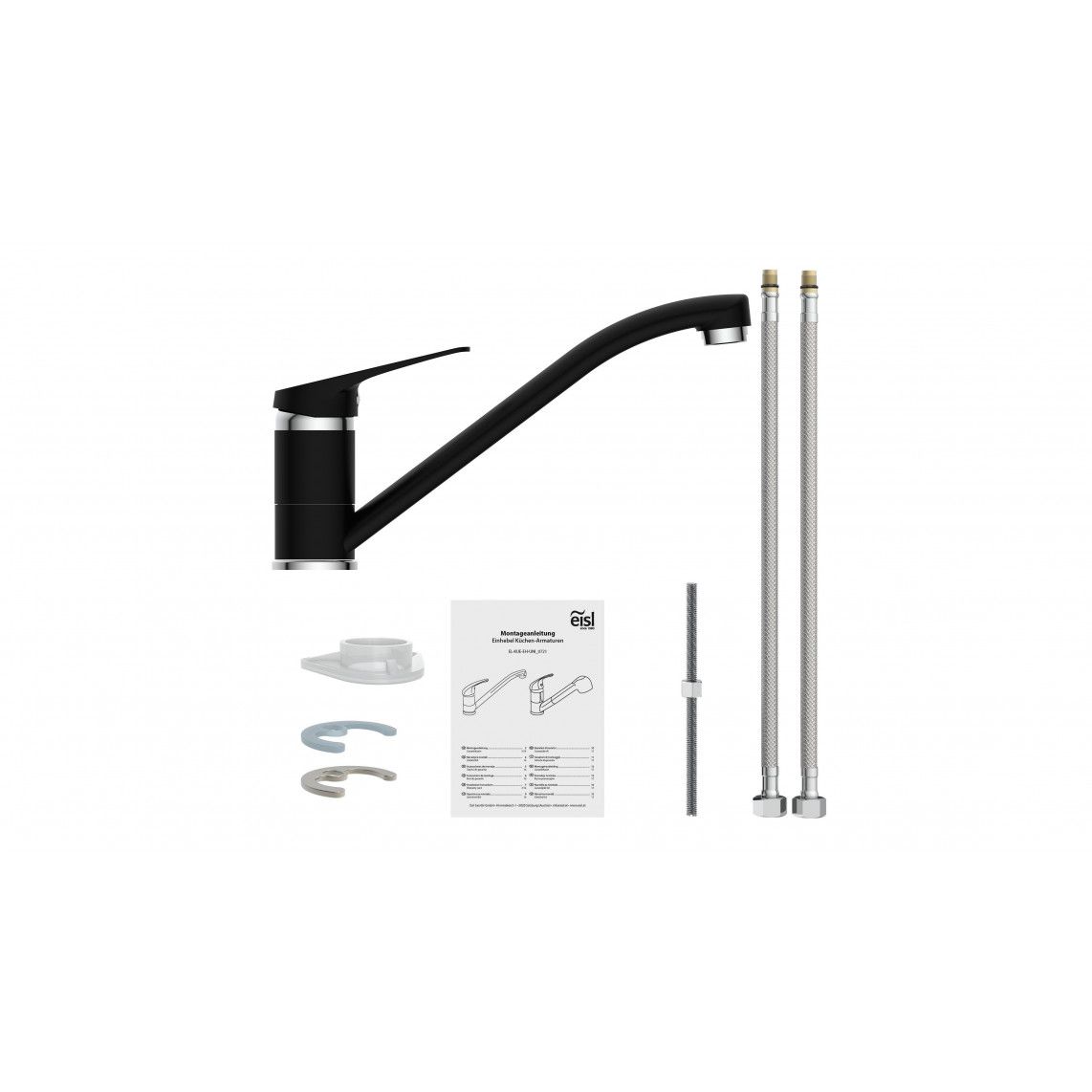 NI182SCR-B SPEED Sink mixer, black matt/chrome vue 5