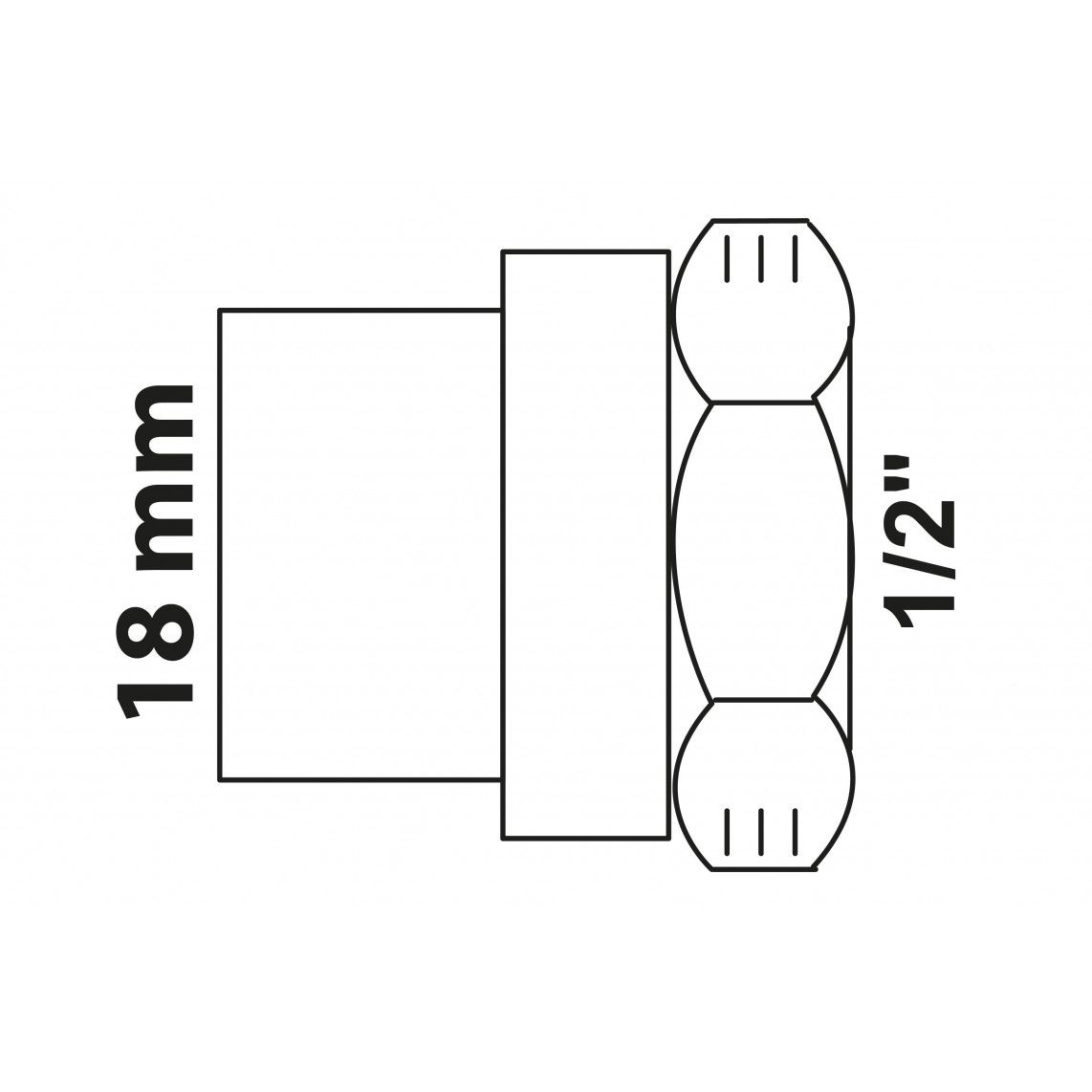 989103017 BR overgangsmof, blanco, 18 mm x 1/2"BI, 1 mof (4270g) vue 2