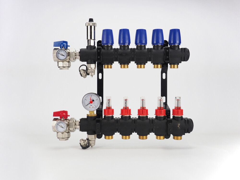 Van Marcke Floor Heating Collecteur EN Matière Synthétique Entièrement Prémonté Pour 7 Circuits DE Chauffage