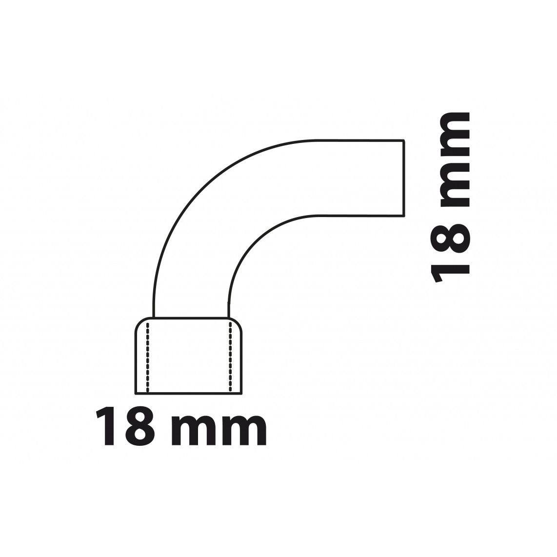 989024055 CU boog 90°, blanco, 18 mm, 1 mof, (5001a) vue 3