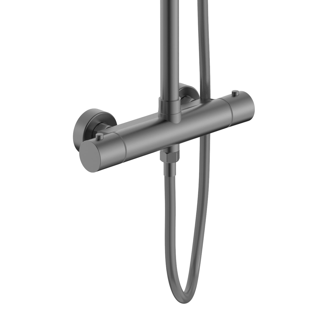 ALONI OPTIMA RONDO SET DE DOUCHE À JETS DE PLUIE – THERMOSTATIQUE – MONTAGE APPARENT – COOL TOUCH - BELGAQUA – GUNMETAL (PVD) vue 3