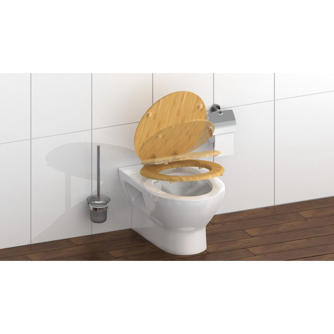 81101 Toilet seat NATURAL BAMBOO, Bamboo, with soft close vue 9