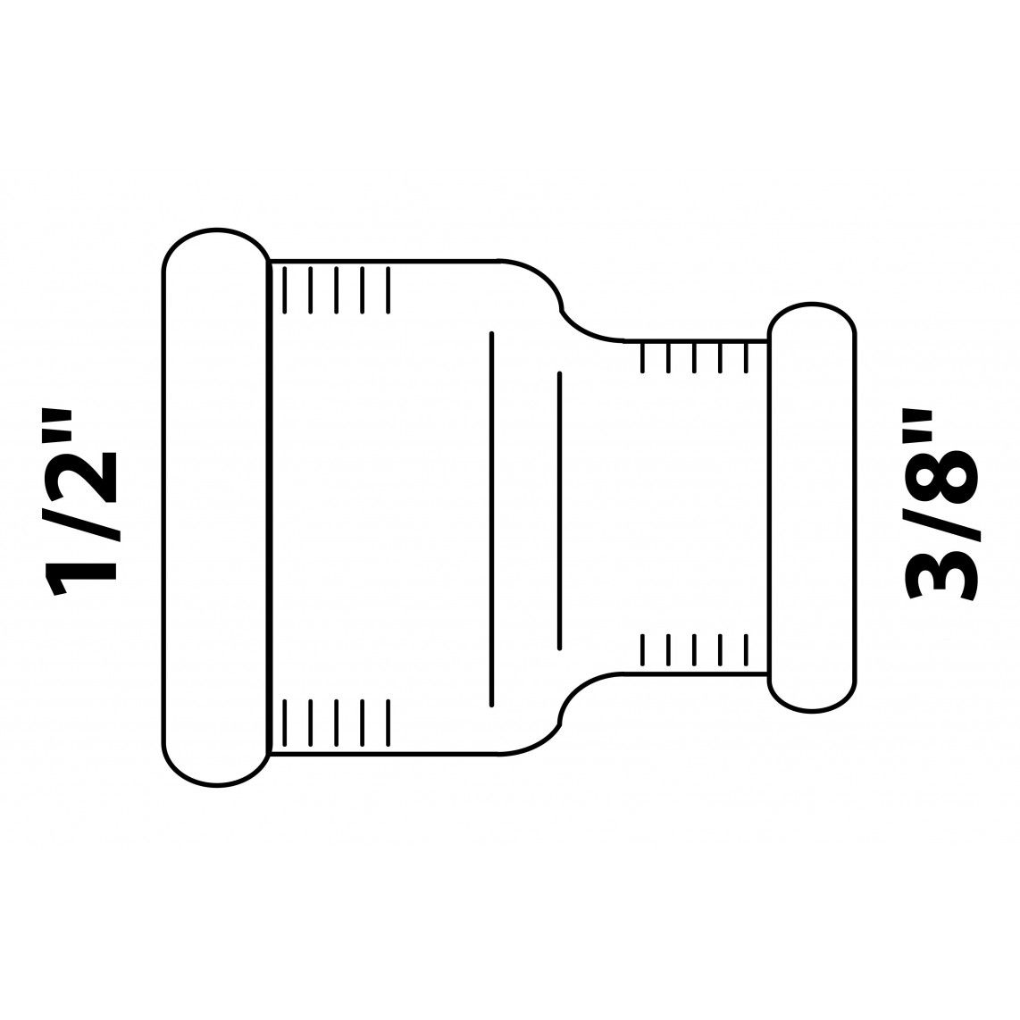 989371155 Reducing double socket, brass, chrome, 1/2" female x 3/8" female vue 2