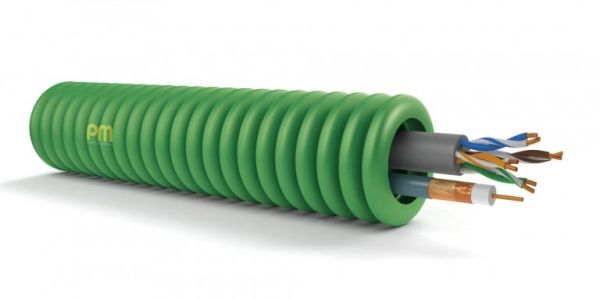 Tube précâblé avec UTP et Coax Pvc6 Telenet, Wvem, ... full Lsoh en rouleau de 100m classe CPR: ECA