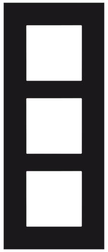 Plaque de recouvrement triple, entraxe de 60 mm, verticale, couleur Niko Pure steel black coated