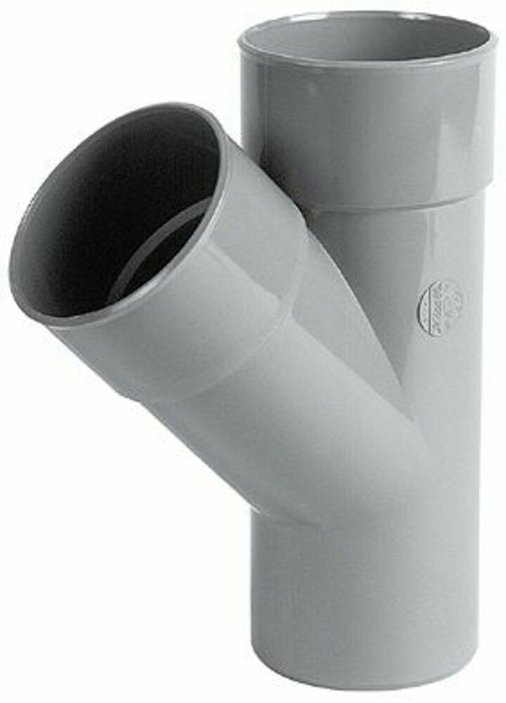 Nicoll Raccord À Coller PVC Embranchement Simple TÉ 45° MF D 90 Gris